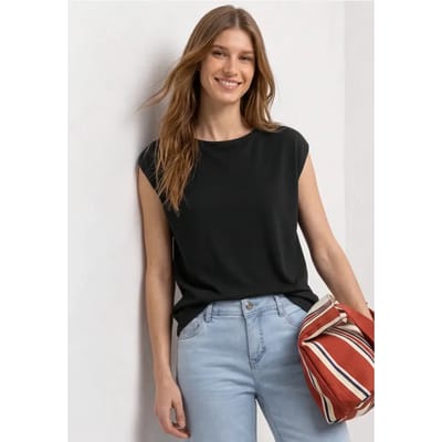 Basic shirt met boothals