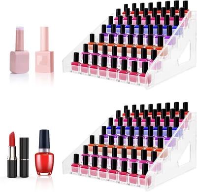 Nail Polish Organizer met 7 Lagen - 2 Stuks, Perfect voor Nagellakopslag en Make-up Tafel, Ruimtebesparend en Handig 31 x 29.5 x 18.5 cm