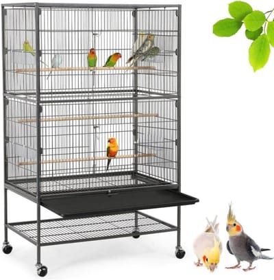 Core® Kamervoliere - Vogelvoliere - Voliere - Zwart - 79cm x 52cm x 132cm