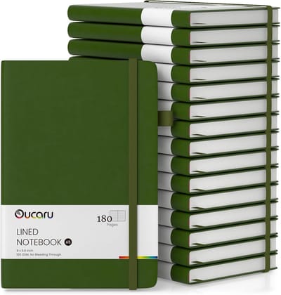 Set van 16 Gelinieerde Notitieboeken A5 - Werkschrift met Dik Papier (180 Pagina's)