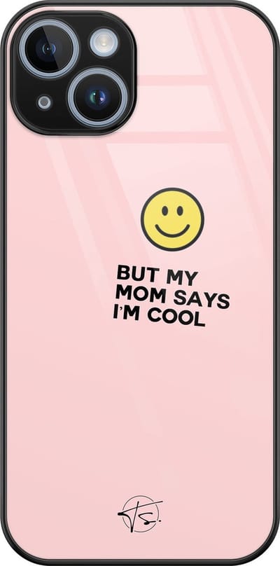 Hoesje geschikt voor iPhone 14 - I'm cool quote - Luxe Hard Case - Tekst - Roze - Mooie Telefoonhoesjes