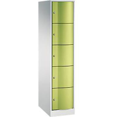 C+P lockerkast Resisto, 1 vak, 5 vakken, B 396 x D 640 x H 1950 mm, lichtgrijs