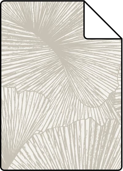 Proefstaal Origin Wallcoverings behang 3D-motief bladeren warm grijs - 26.5 x 21 cm - 348005-S