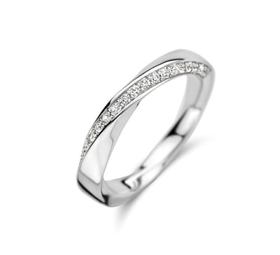 Zilver Gerhodineerde Ring zirkonia 1334324 16.50 mm (52)
