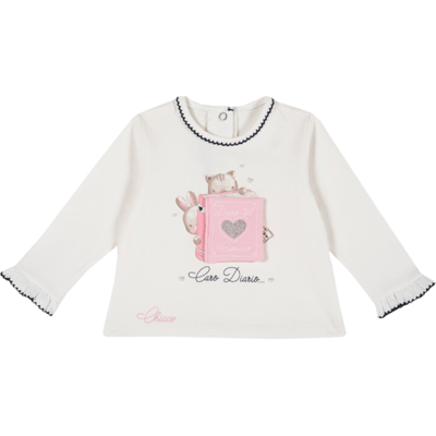 CHICCO T-shirt van sweatstof met lange mouwen 68 - Wit