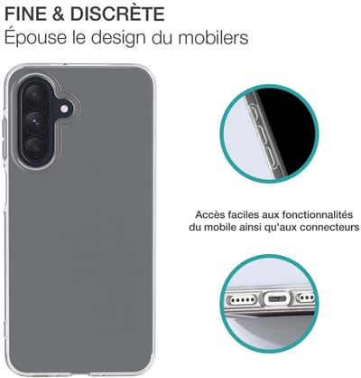 Bigben Connected, Hoesje geschikt voor Samsung Galaxy A26 - Flexibel met 9H Tempered Glass Screenprotector, Transparant
