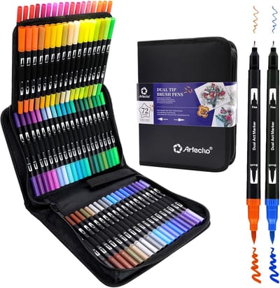 Alcohol Markers - Kleurpotloden Set - 72 Kleuren - Dubbele Punt - Geen Doorlekken - Voor Volwassenen en Kinderen