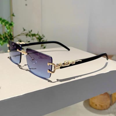 Populaire Randloze Dames Zonnebrillen Luxe Metalen Design Zonnebrillen Oversized Decoratie Zonnebrillen voor Reizen Rijden as picture shows gray