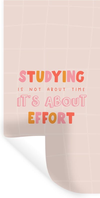 Muurstickers - Sticker Folie - Studeren - Tijd - Onderwijs - Quotes - 40x80 cm - Plakfolie - Muurstickers Kinderkamer - Zelfklevend Behang - Zelfklevend behangpapier - Stickerfolie