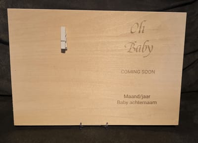 Oh baby aankondigingsbord laserkado