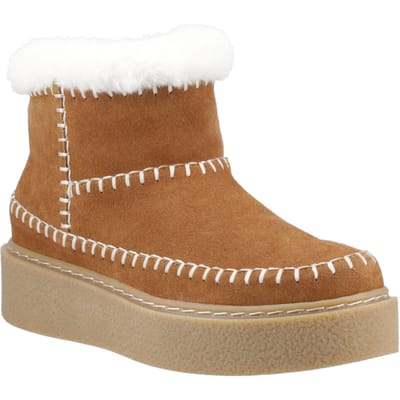 Hush Puppies Brielle Suede Dames Tan Winter Enkellaarzen
