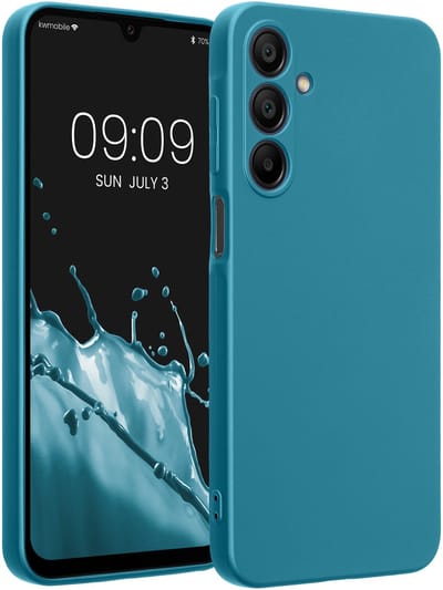 kwmobile metallic telefoonhoesje van TPU - geschikt voor Samsung Galaxy A16 5G - Flexible case voor smartphone - In Metallic carabisch blauw