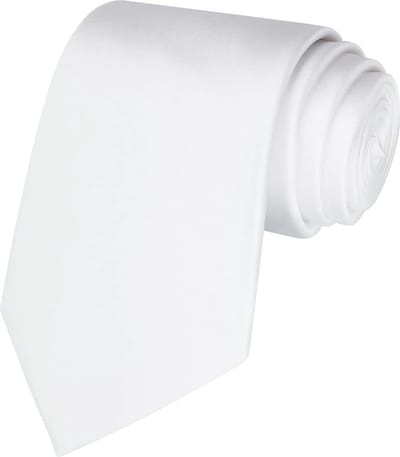 Fako Fashion - Stropdas - Effen - Satijn - 8cm - 145cm - Wit