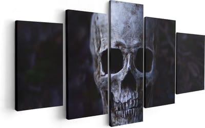 Artaza Canvas Schilderij Vijfluik Schedel - Doodshoofd - 100x50 - Foto Op Canvas - Canvas Print