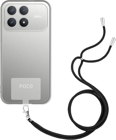 Just in Case hoesje met koord geschikt voor Xiaomi Poco F8 Pro Hoesje met Koord - Flexibele Case - Transparant