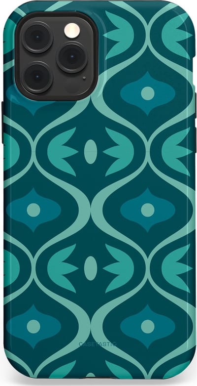Casetastic hoesje geschikt voor Apple iPhone 12 / Apple iPhone 12 Pro - MagSafe - Dubbellaagse bescherming - Decoratief Blauwgroen - Fashion Case - Petrol