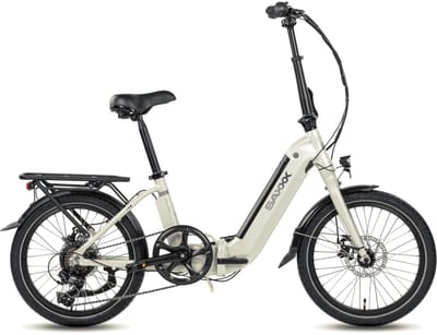 SAXXX Foldi Comfort - Elektrische Fiets - 95% Vooraf Geassembleerd Vouwfiets - 410Wh uitneembare accu - 80 km Actieradius - Shimano Nexus 7-versnellingssysteem - Achterwielmotor 250W - 20 x 2.3" CST - Mechanische schijfrem - Wit