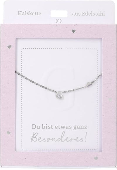 Depesche ketting zilver met letter G en hart hanger cadeau.