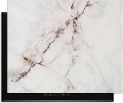KitchenArt - Pure Marble – Inductie Beschermer - 76x51.5 cm - Kookplaat Beschermer - Luxe Afdekplaat Inductieplaat - Anti-slip & Oprolbaar - Beschermmat Inductiekookplaat