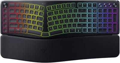 Razer Pro Type Ergo - Draadloos Ergonomisch Toetsenbord - Verstelbaar - Polssteun - RGB - US Qwerty