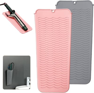 Hittebestendige siliconen mat - Stylingtool zakje - Bescherming stylingtools - Mat en opbergzakje - 285 x 125 cm