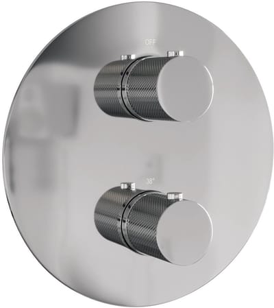 Brauer Chrome Carving - 3 Weg - Inbouwthermostaat - Rond - In/afbouwdelen - Chroom