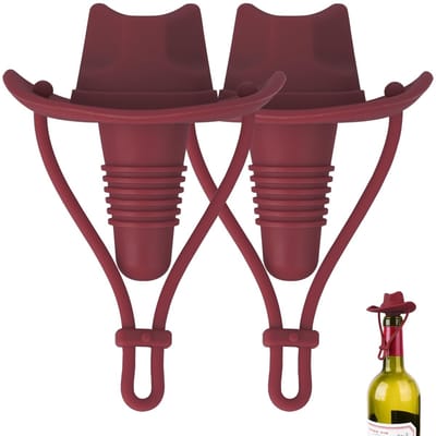 Dailygoods- Flessenstoppen 2 Stuks - Siliconen Wijnstopper - Herbruikbare Dopafdichters - Luchtdicht Afdichtingsontwerp - Unieke Geschenken