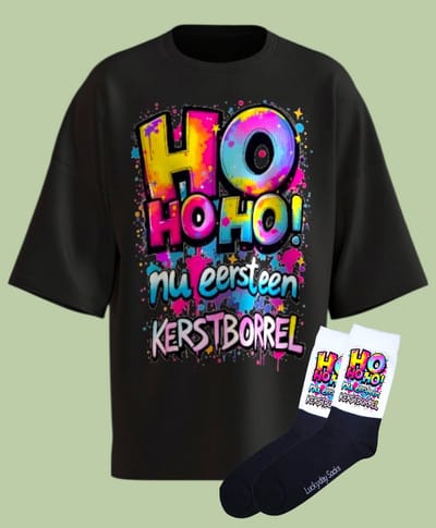 Kerstshirt - Kerstborrel Kerstcadeau - Foute kerst trui - Kerst tshirt - Gift set met kerstsokken - Grappige kerstkleding - Kerst shirt voor man en vrouw - Kerst shirt voor dames en heren - LuckyDaySocks - Maat S