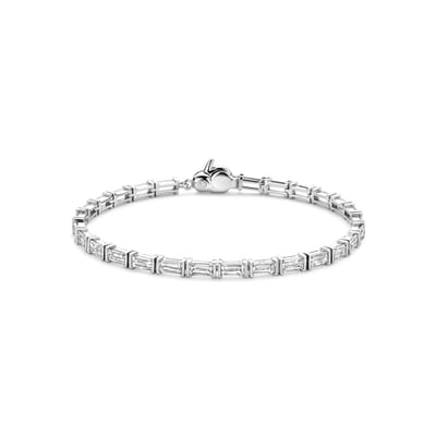 TI SENTO Dames Armband - 925 zilver - Zirconia wit - Maat L - 23041ZI