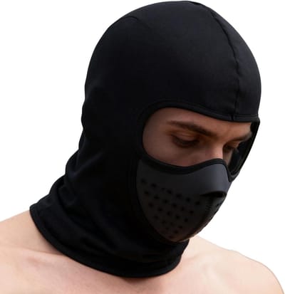 Gezichtsmasker Fietsen - Warme Mondkap - Bescherming Buiten - Ademend Thermisch - 38x25cm - Zwart