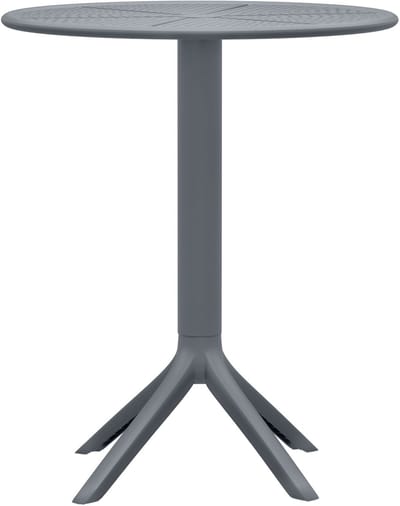 CLP Lacota Tuintafel - Rond 60 cm - Weerbestendig - UV-bestendig - Voor balkon - antraciet