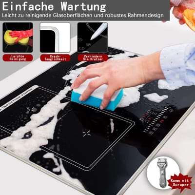 Inductie kookplaat - 3 zones - Snel koken - Flexibele zones - 59 cm breed - Zwart