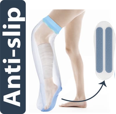 Waterdichte Douchehoes Been – Anti-Slip – Gipshoes Been Heel – 74 cm – Bovenbeen & Onderbeen – Herbruikbaar & Latexvrij | Het Herstel Loket®