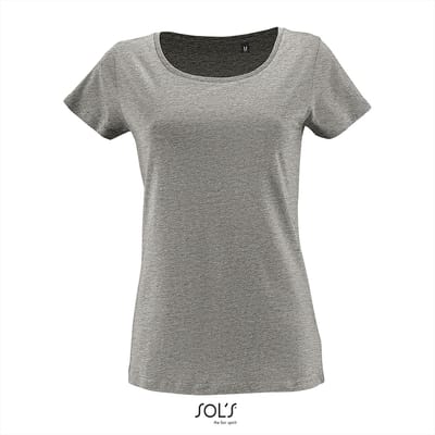 SOL'S - Milo T-Shirt dames - Grijs - 100% Biologisch Katoen - S