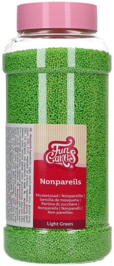 FunCakes NonPareils - Lichtgroen - 800g - Eetbare Decoraties voor Taarten en Cupcakes