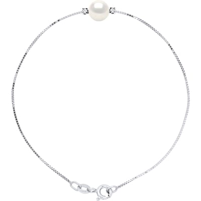 Diamond Bracelet 0060 Cts natuurlijke zoetwater ronde parel 9-10 mm 925