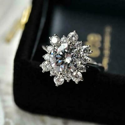 Huitan Sneeuwvlok Vormige Zirkonia Ringen voor Vrouwen Nieuw Ontworpen Bling Bling Bruiloftsband Accessoires Feest Mode Sieraden 10 gray