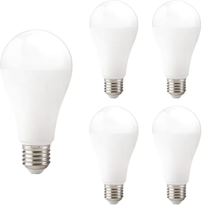 Kobi LED Lamp E27 15W - 1500lm - 6000K - 230V - Standaardvorm - Voor Werkplaatsen, Opslag of Technische Ruimtes - 5 stuks