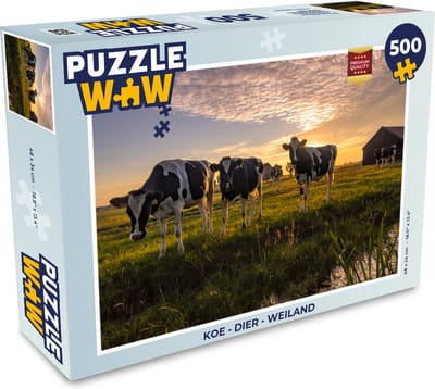 Puzzel Koe - Dier - Weiland - Legpuzzel - Puzzel 500 stukjes