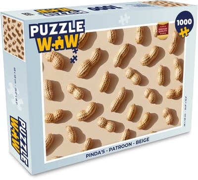 Puzzel Pinda's - Patroon - Beige - Legpuzzel - Puzzel 1000 stukjes volwassenen
