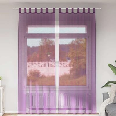 vidaXL - Gordijnen - met - lussen - 2 - st - 140x260 - cm - paars