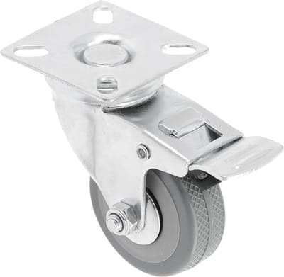 Meubelrol met rem - Zwenkwiel - Meubels verplaatsen - Rubber met rem - 50 mm - Grijs