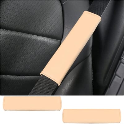 Store_9 - Veiligheidsgordels - Schouderkussens - Zacht en duurzaam - Beige - Autogordelhoezen - Geschikt voor volwassenen en kinderen