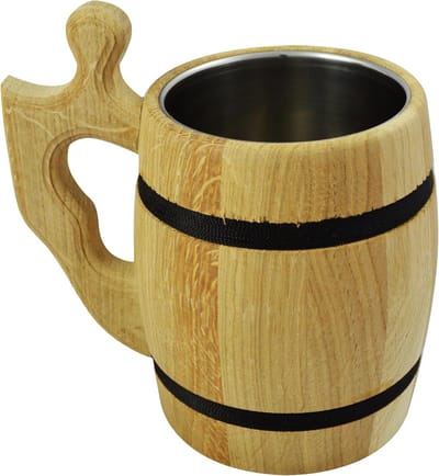 Eiken bierpul mok - solide houten cadeau - vaderdag kerstcadeau 05 l / M01