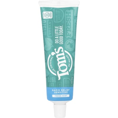 Tom'S Of Maine, Fast Relief Sensitivity Toothpaste, Fluoride Free, Fresh Mint, 113G(4Oz) blue
