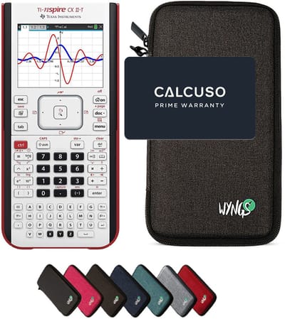 TI-Nspire CX II-T incl. WYNGS Beschermhoes Donkergrijs - Grafische Rekenmachine - Basis Pakket