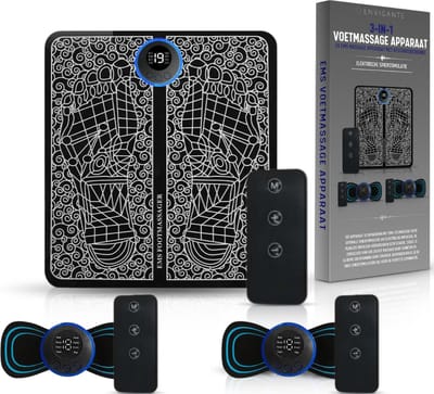 Envigante 3-in-1 Voetmassage Apparaat | 2x EMS Massage Apparaat met Afstandsbediening
