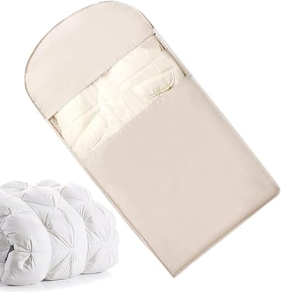 Kledinghoes Compressie - Opbergzak Kleding - Kleding Opbergen - Zijopening Rits - 35.43 inch - Khaki