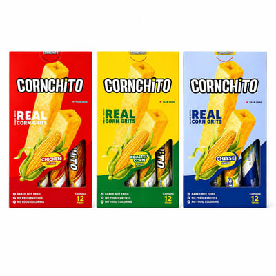 Cornchito Corn Sticks Combi Pack – Chicken, Roasted Corn & Cheese – 3 x 12 stuks – Gebakken Maissticks – Halal – Glutenvrij