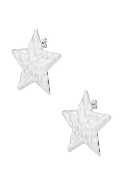 Oorbellen grote ster - zilverkleurig - kerst - kado - roestvrijstaal